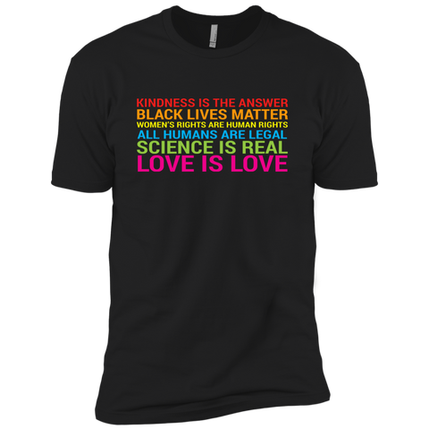 Love Is Kindness T-Shirt Black Lives LGBT Equality Feminist NL3600 Next Level Premium Short Sleeve T-Shirt