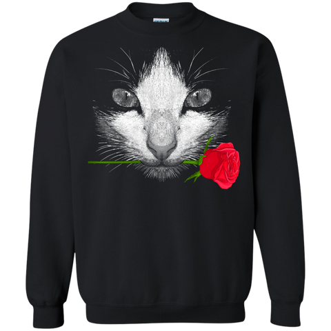 black cat with rose sweatshirt T-Shirt