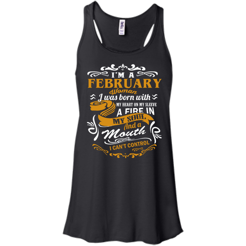 i'm a february woman i was born with my heart on my sleeve T-Shirt