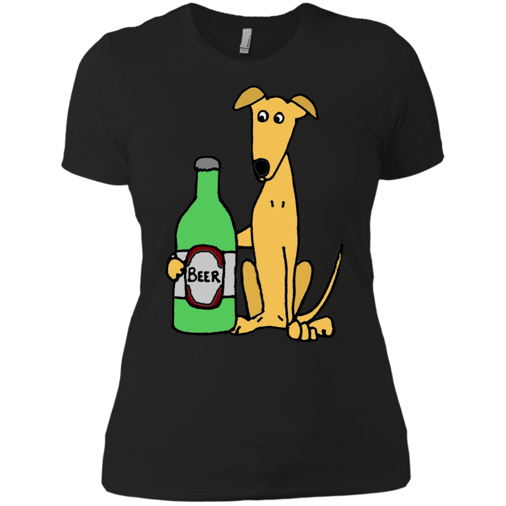 cool funny greyhound dog with large beer T-Shirt