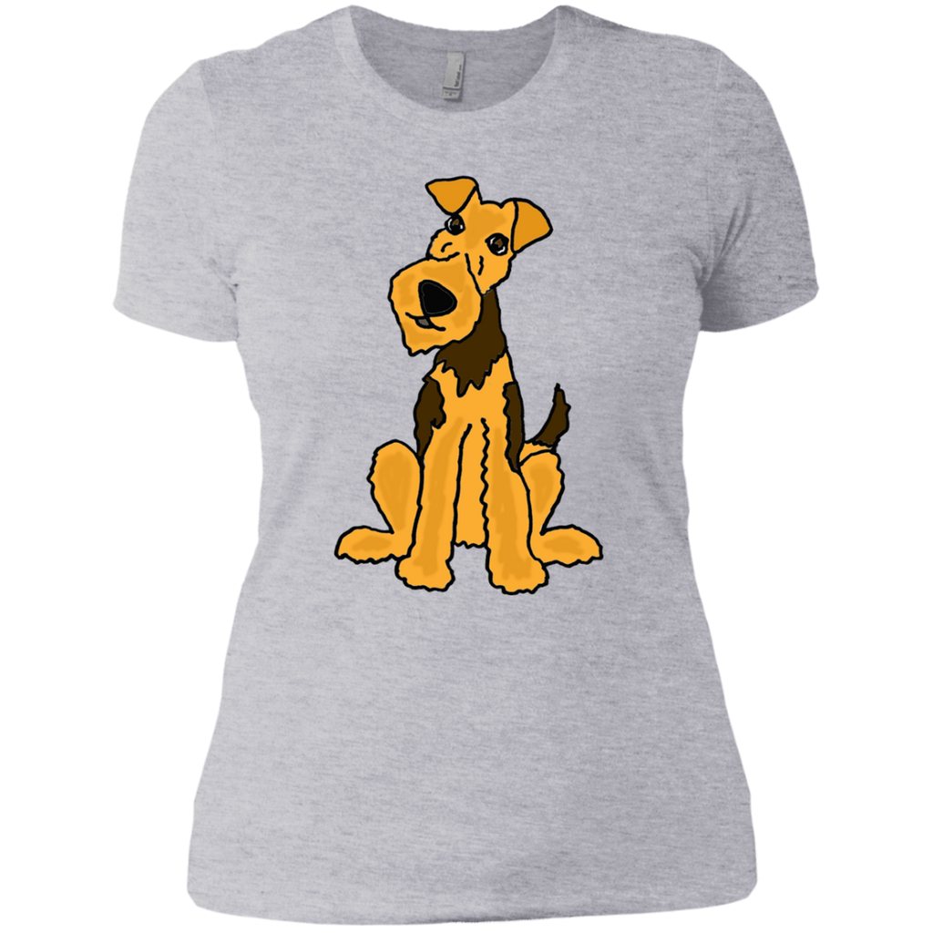 funny funky airedale puppy dog original art T-Shirt