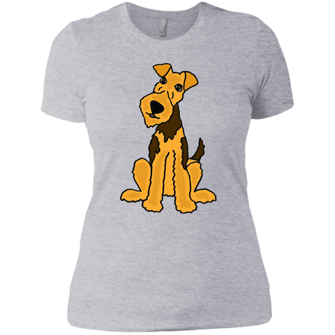 funny funky airedale puppy dog original art T-Shirt