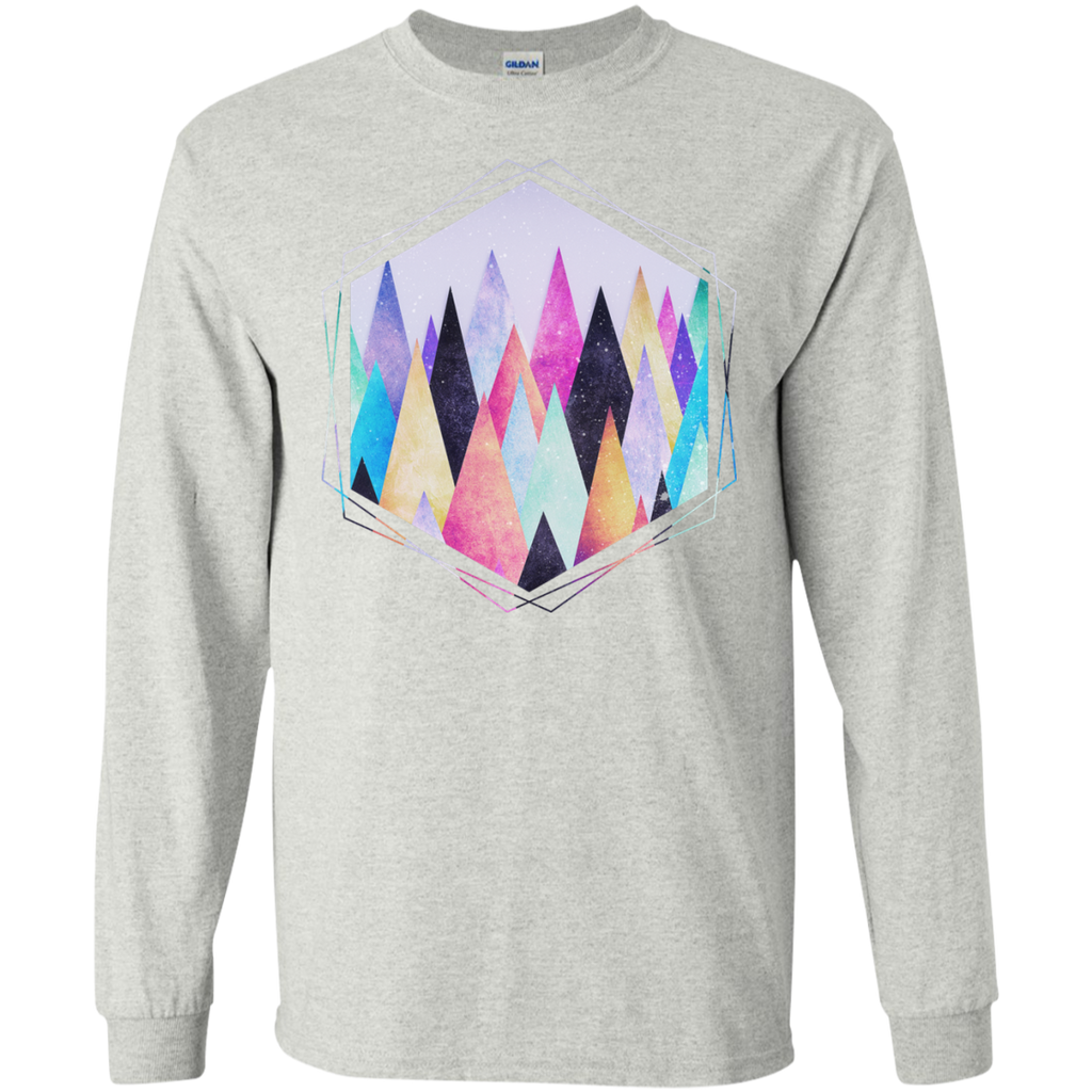 colorful abstract geometric triangle peak wood's  funny T-Shirt