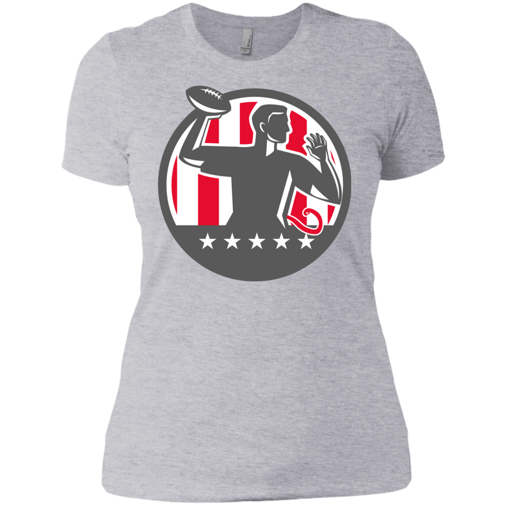 flag football qb player passing ball circle retro sweatshirt T-Shirt