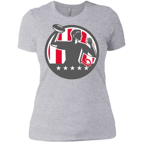 flag football qb player passing ball circle retro sweatshirt T-Shirt