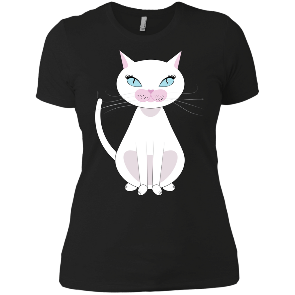 cartoon white cat t- T-Shirt