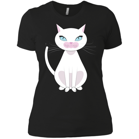 cartoon white cat t- T-Shirt
