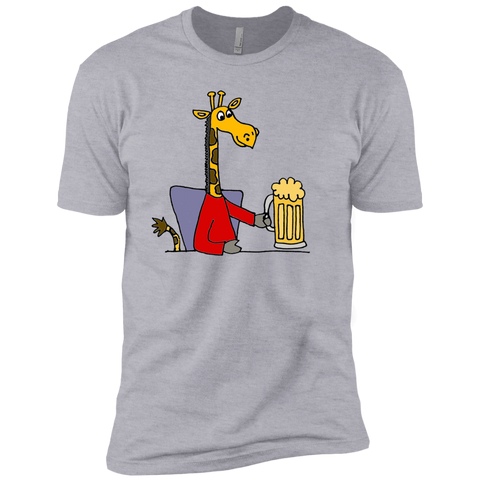 funny cool giraffe drinking tall mug of beer T-Shirt