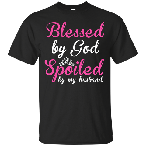 blessed by god, spoiled by my husband matching family T-Shirt