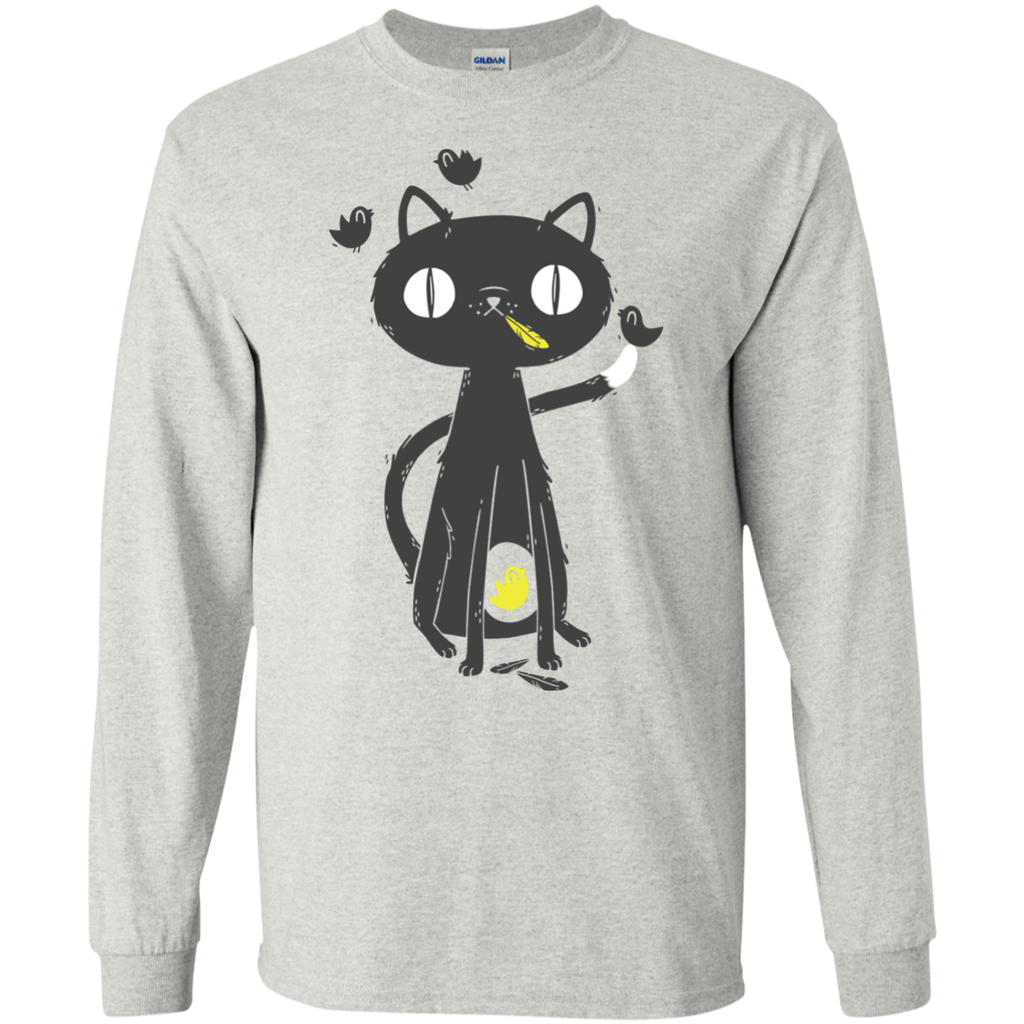 black cat art print  t- T-Shirt