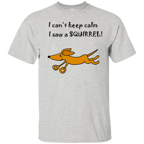 funny dachshund dog chasing dog keep calm cartoon T-Shirt