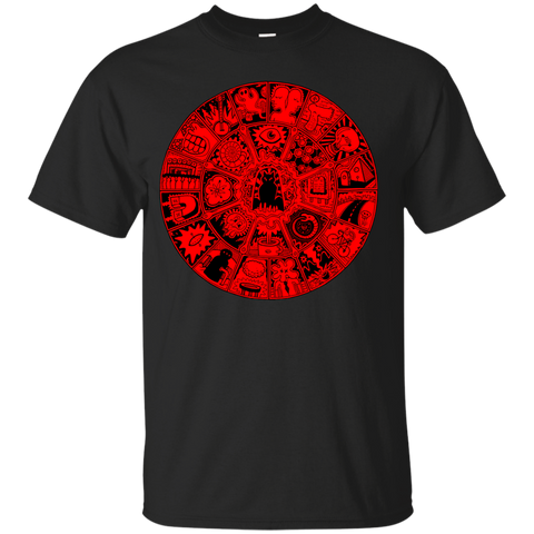 cat mandala in red and black T-Shirt