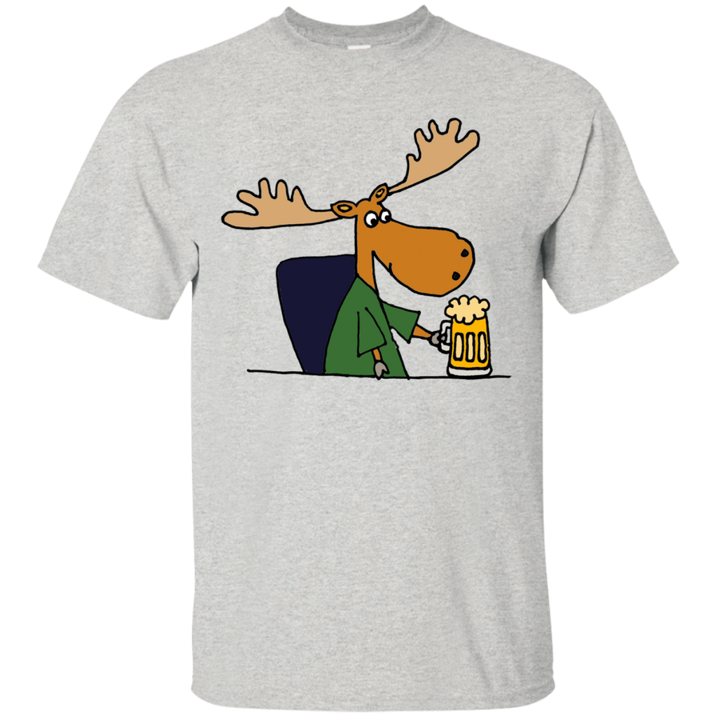 funny cool moose drinking beer cartoon T-Shirt