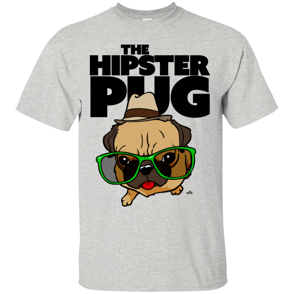 funny hipster pug cartoon dog T-Shirt
