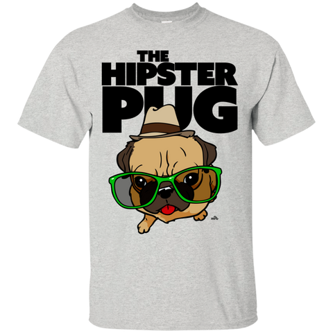 funny hipster pug cartoon dog T-Shirt