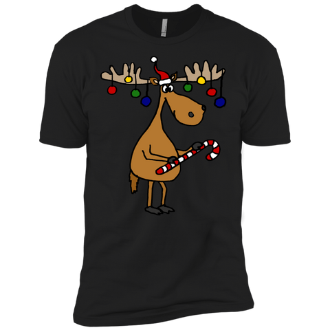 cool funny moose with christmas ornaments antlers holiday sweater T-Shirt