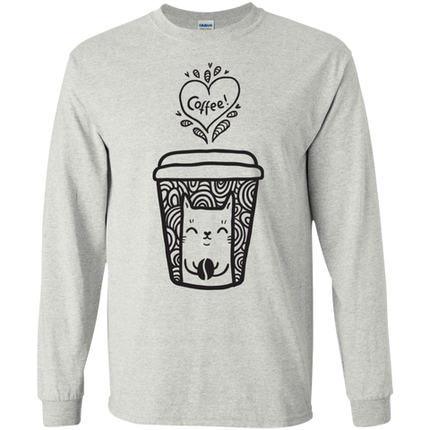doodle coffee cat t- T-Shirt