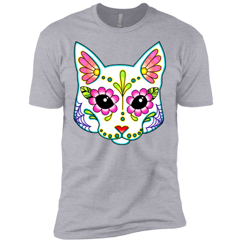 cat in white - day of the dead sugar skull kitty sweatshirt T-Shirt