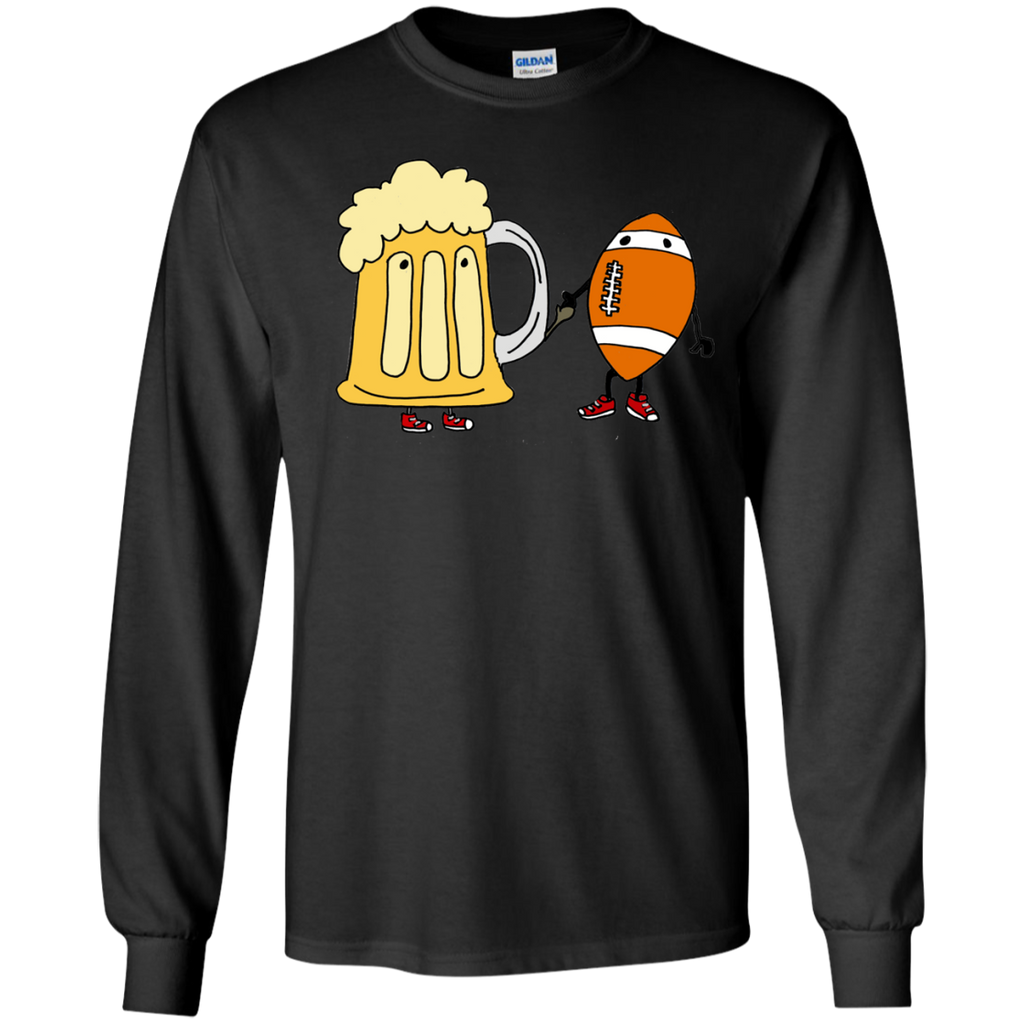 cool funny funky football and beer mug cartoon T-Shirt