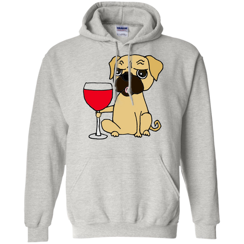 funny cool pug dog drinking red wine T-Shirt