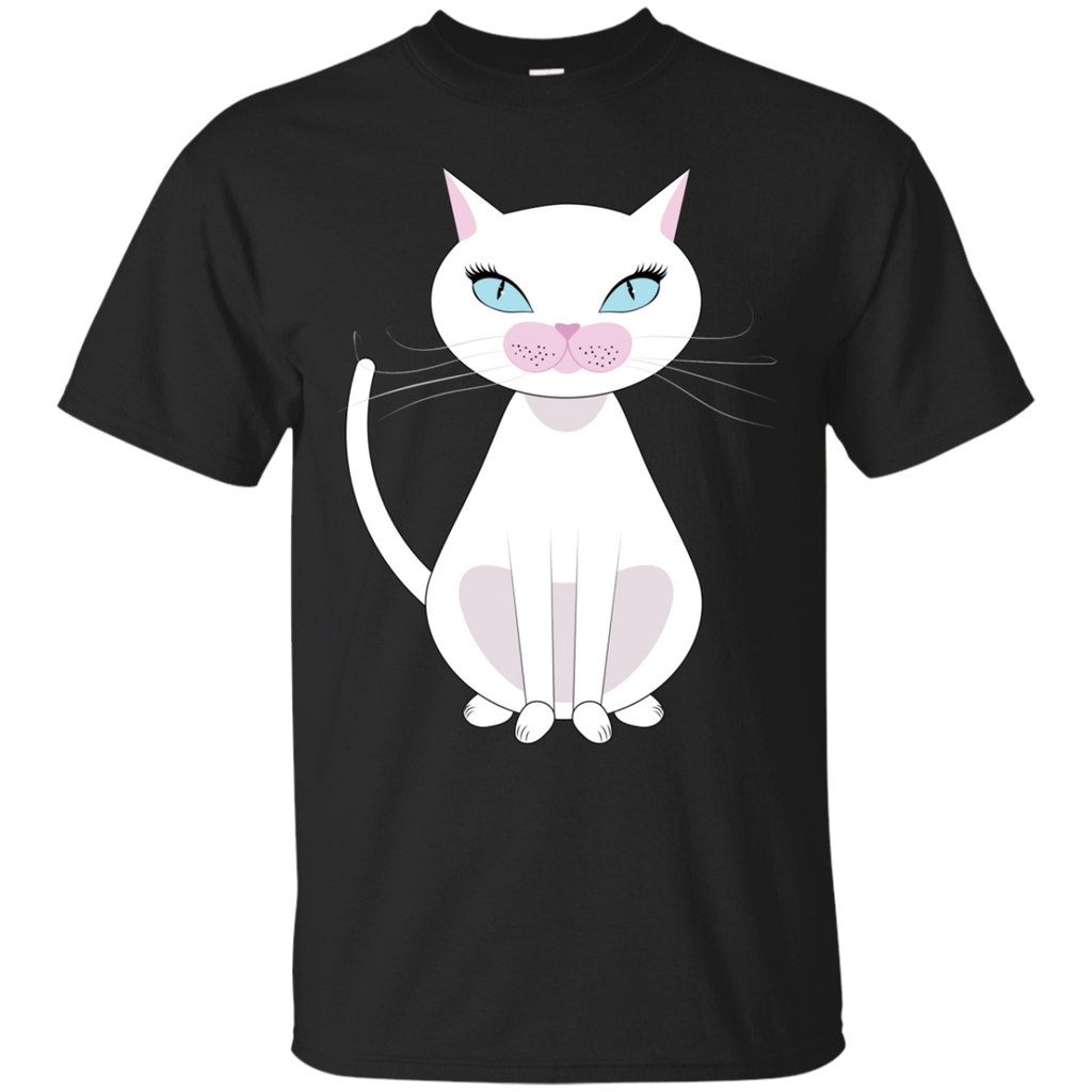 cartoon white cat t- T-Shirt