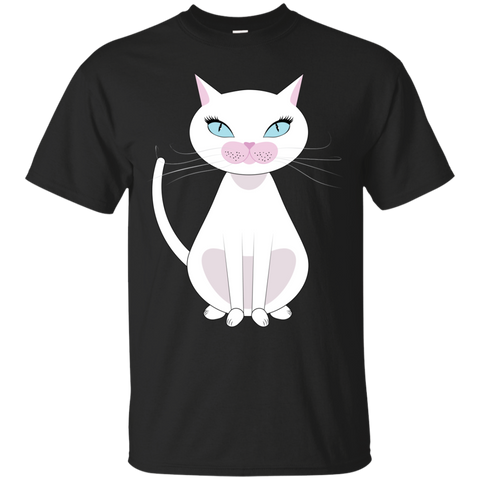 cartoon white cat t- T-Shirt