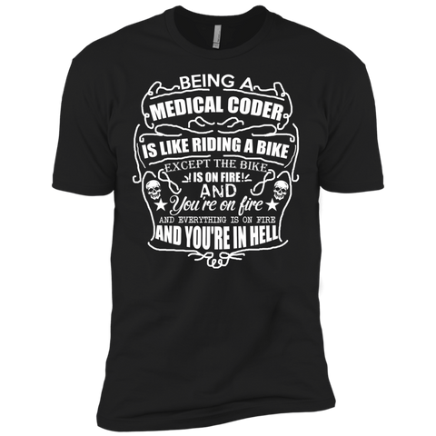 being a medical coder is like riding a bike T-Shirt