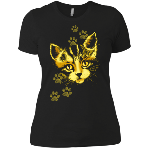 cute cat portrait with paws prints sweatshirt T-Shirt
