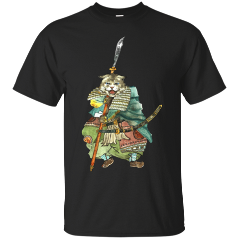 japanese samurai cat with two swords t- T-Shirt