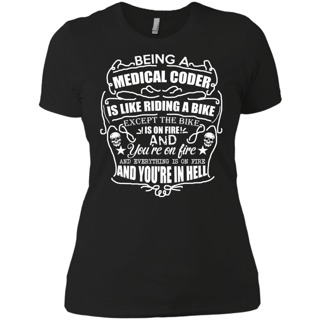 being a medical coder is like riding a bike T-Shirt