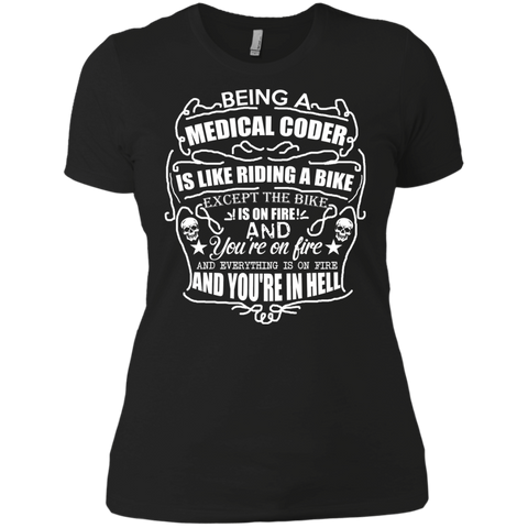 being a medical coder is like riding a bike T-Shirt
