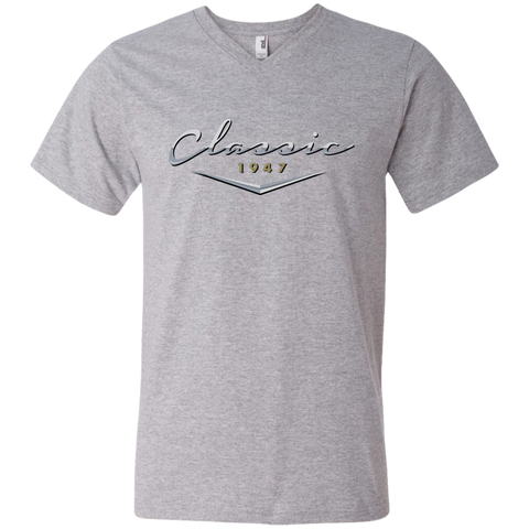 Men's Vintage Classic 1947 T Shirt / 70th Birthday Gifts for Him 982 Anvil Men's Printed V-Neck T-Shirt
