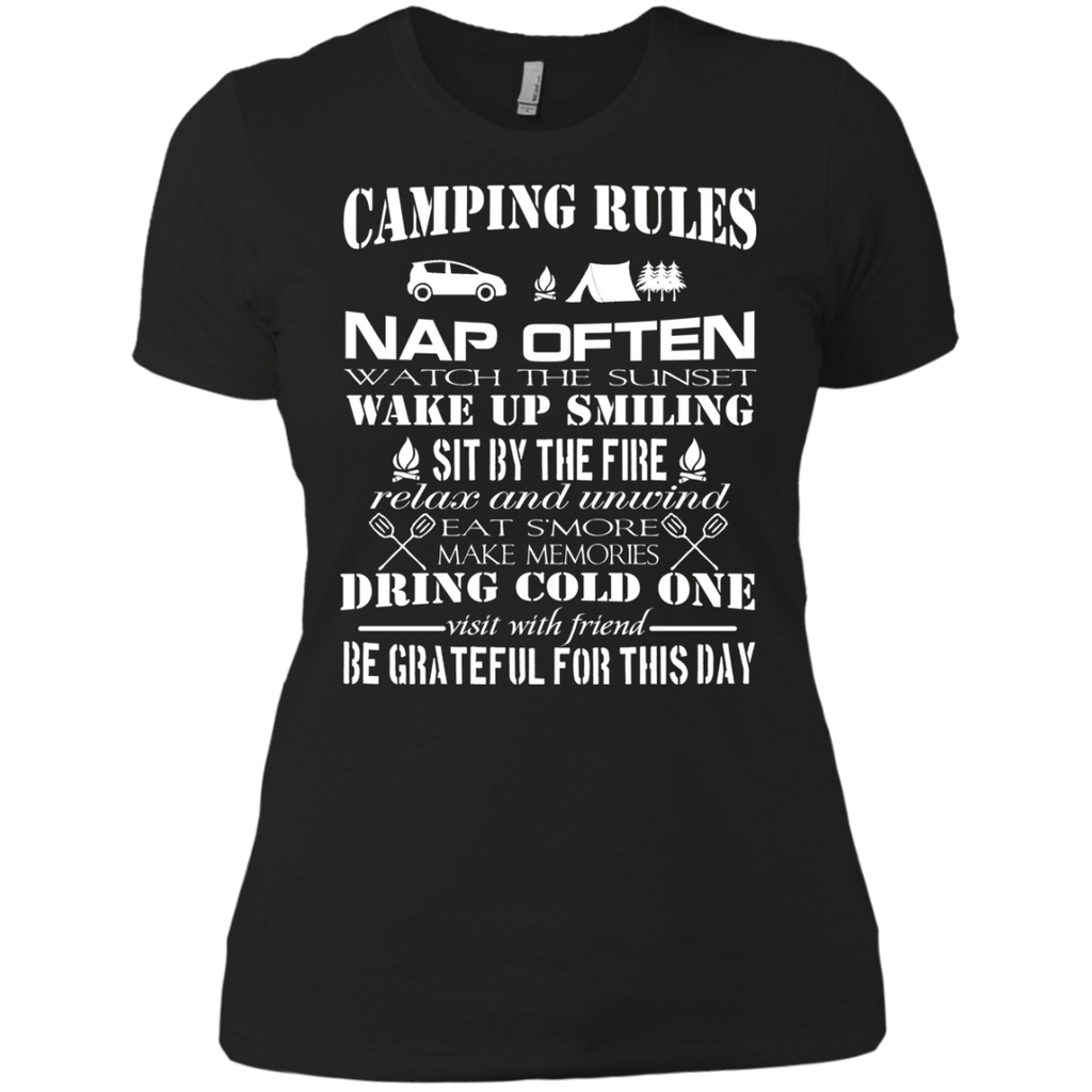 camping rules wake up smiling nap often relax T-Shirt