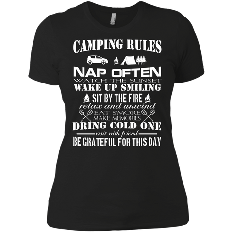 camping rules wake up smiling nap often relax T-Shirt