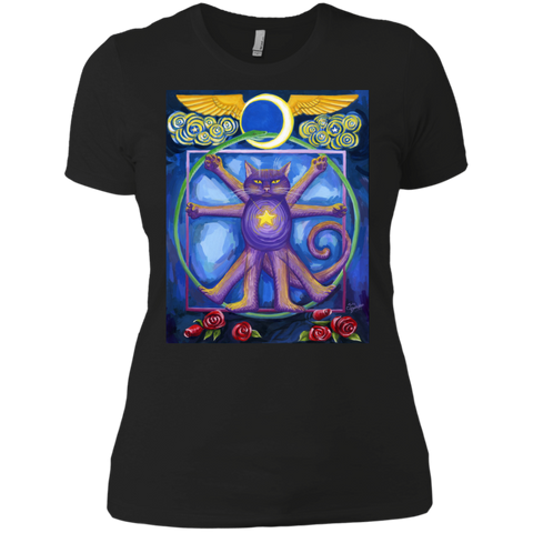 da vinci cat squaring the circle t- T-Shirt