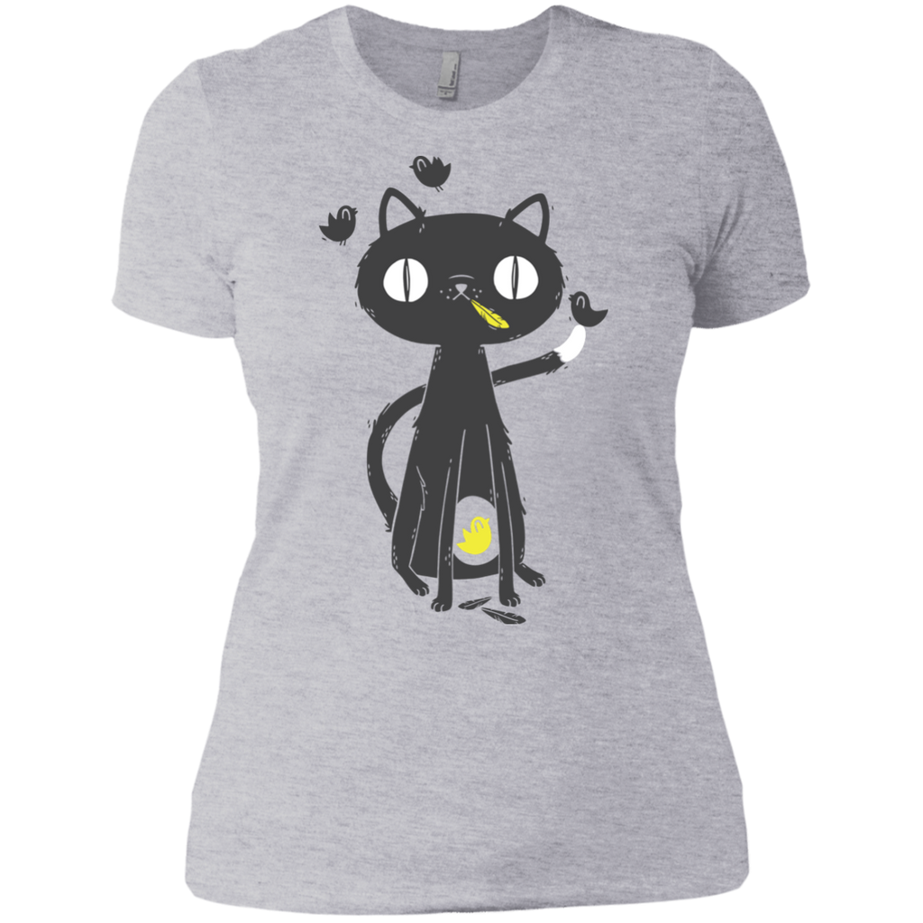 black cat art print  t- T-Shirt