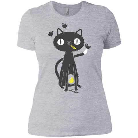 black cat art print  t- T-Shirt