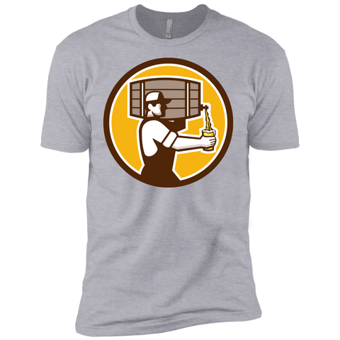 bartender carrying keg pouring beer circle retro T-Shirt