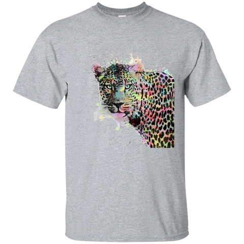 cool leopard animal watercolor splatters abstract paint sweatshirt T-Shirt