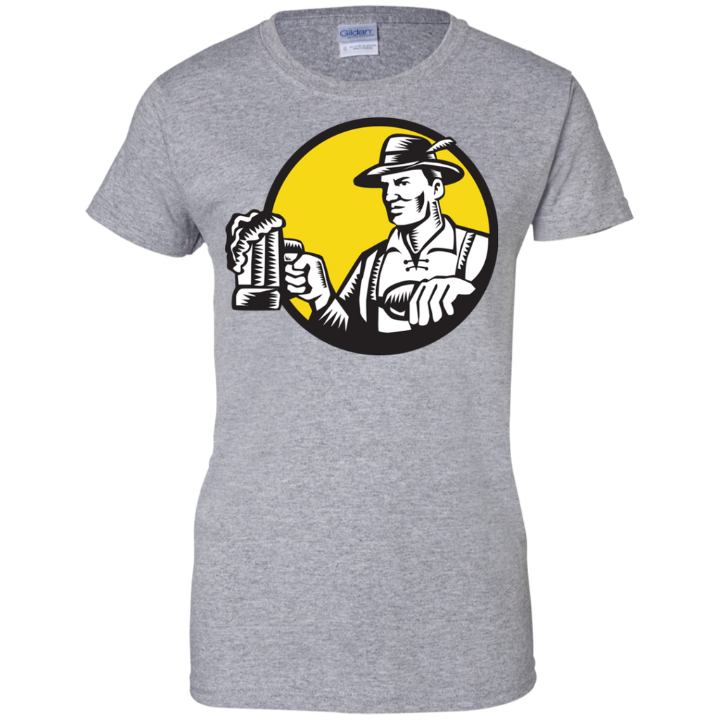 bavarian beer drinker mug circle woodcut T-Shirt
