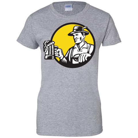 bavarian beer drinker mug circle woodcut T-Shirt