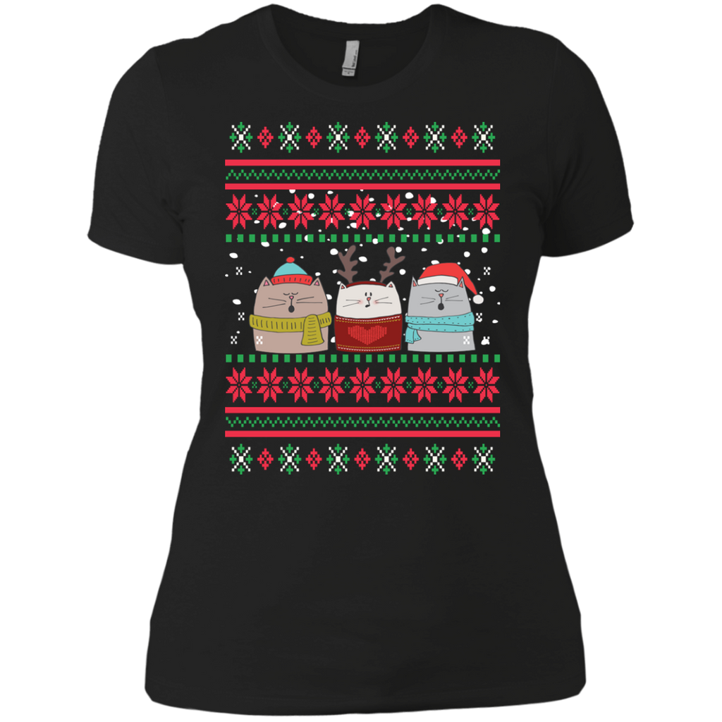 cats choir snowing ugly christmas sweater T-Shirt