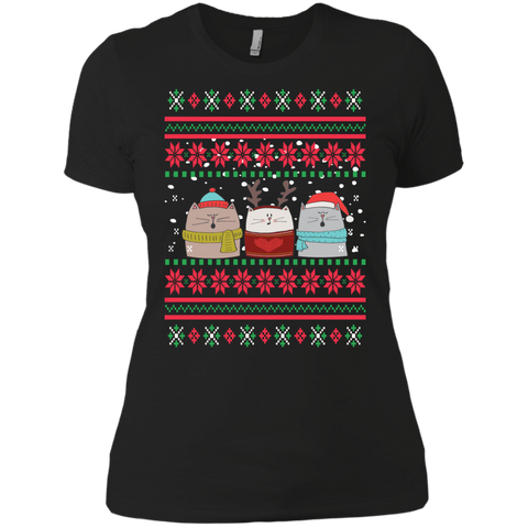 cats choir snowing ugly christmas sweater T-Shirt