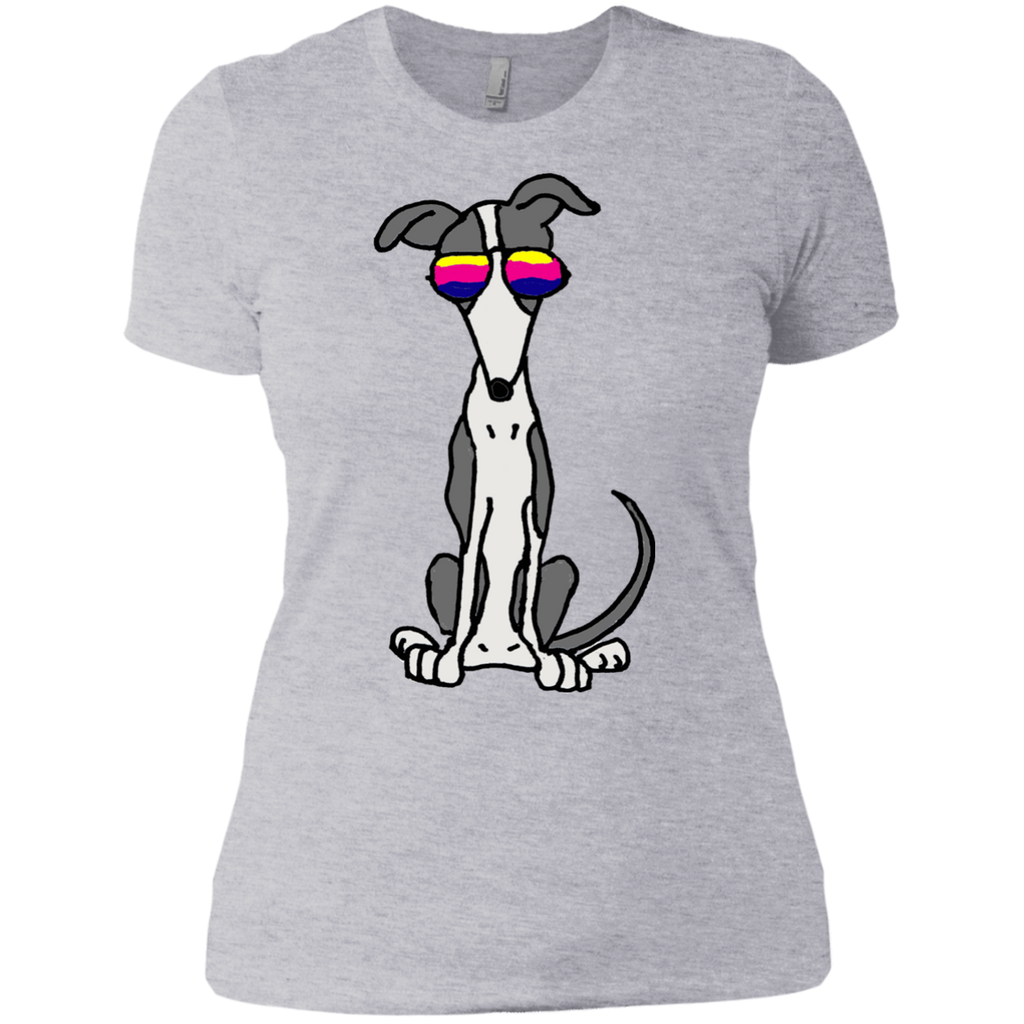 cool funny grey and white greyhound dog in sunglasses T-Shirt