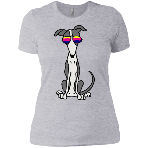 cool funny grey and white greyhound dog in sunglasses T-Shirt