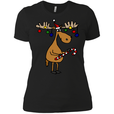 cool funny moose with christmas ornaments antlers holiday sweater T-Shirt