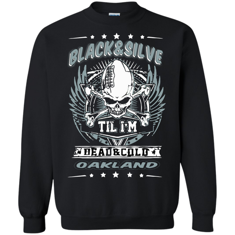 black and silver til i am dead and cold oakland T-Shirt