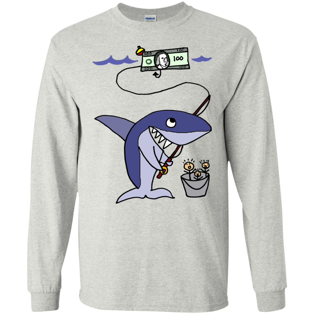 cool funny shark fishing for humans T-Shirt