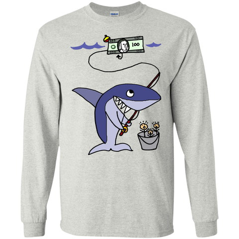 cool funny shark fishing for humans T-Shirt