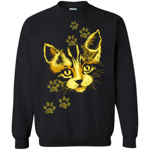 cute cat portrait with paws prints sweatshirt T-Shirt